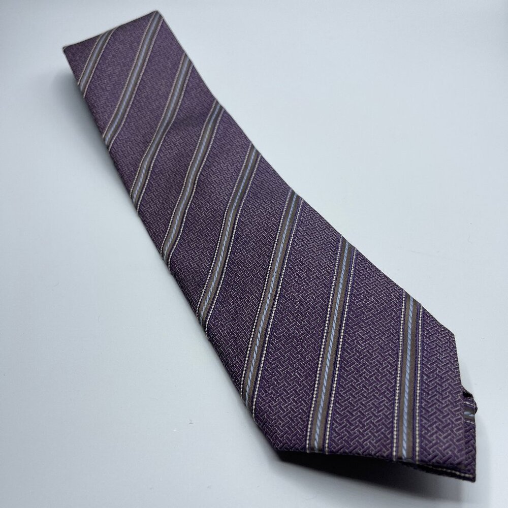 Canali Men's Tie Necktie Purple Light Pale Blue